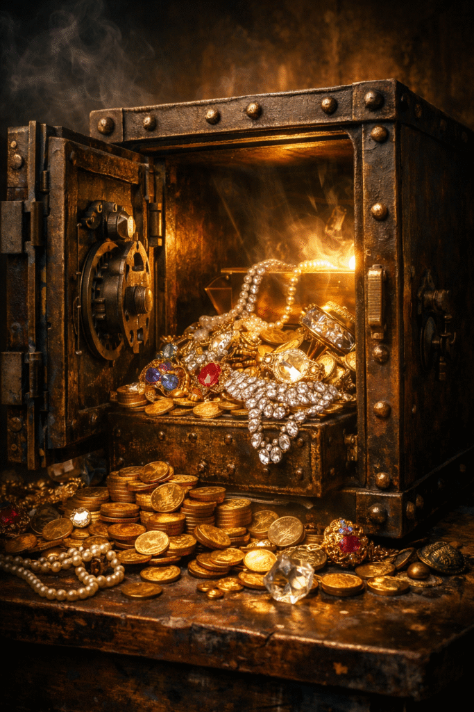 Cofre antigo simbolizando que a verdadeira riqueza vai além do dinheiro